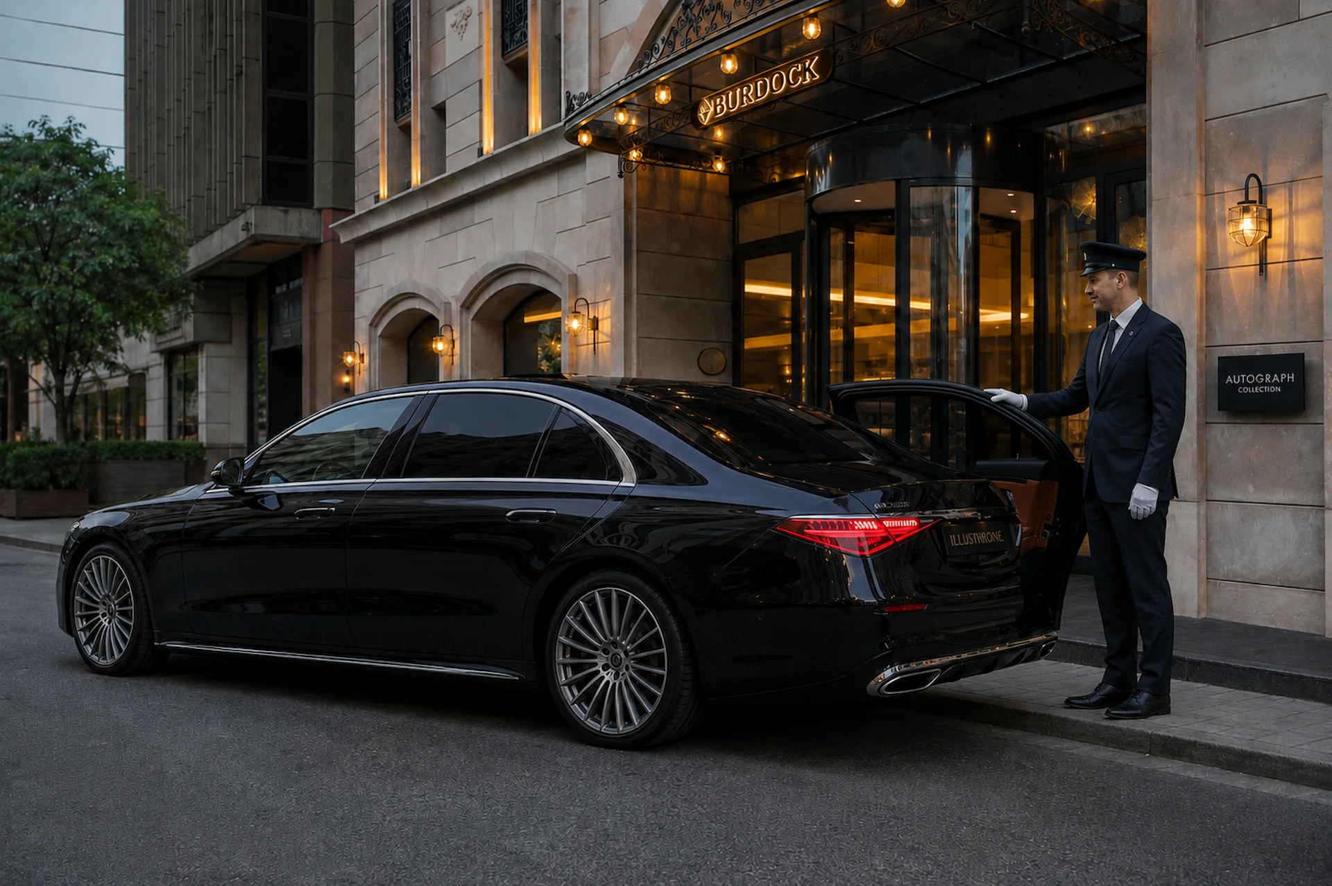 Private chauffeur waiting outside Burdock Hotel Istanbul